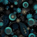 Magnificent Peacock - Dancing Paisley - Black