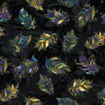 Luminescent Leaves - Echo Swirling Leaves - Indigo/Black