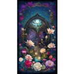 Night Garden - Garden Gate Panel 24" - Teal