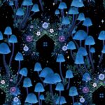 Jardin De Lune Glow - Mushrooms w Houses - Black