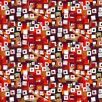 Spread the Word - Newspaper Snippets on Abstract Shapes - Red