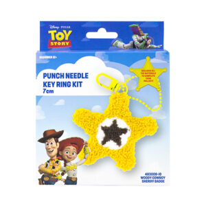 Woody Cowboy Sheriff Badge Punch Needle Key Ring