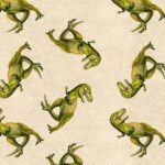 March of the Dinosaurs - T-Rex Tossed Allover - Ecru
