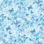 Flutter 108 - StudioE - Monotone Butterfly & Floral - Light Blue