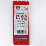 Bias Binding - Poly/Cotton Hangsell - 10mm, Red (1)