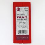 Bias Binding - Poly/Cotton Hangsell - 25mm, Red (1)