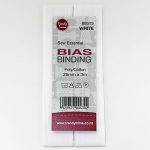 Bias Binding - Poly/Cotton Hangsell - 25mm, White (3)