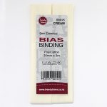 Bias Binding - Poly/Cotton Hangsell - 25mm, Cream (6)