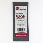 Bias Binding - Poly/Cotton Hangsell - 25mm, Charcoal Grey (95)