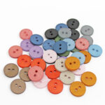BG131052 Polyester Button Matt 2 hole Lana Gatto MerinoCot - 18L (11.5mm), White (10001)