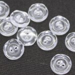 BG131092 Polyester Button Clear - 18L (11.5mm), Clear