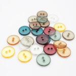 BG131478 Shirt Button Clear 2 Hole - 22L (14cm), Olive (27)