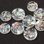 BG150963 Clear Button Glitter 2 hole - 20L (12.5mm), Clear