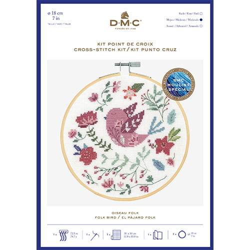 DMC Folk Bird Cross Stitch Kit
