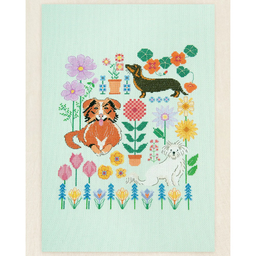 DMC Dogs in the Garden Cross Stitch Kit - Image 3
