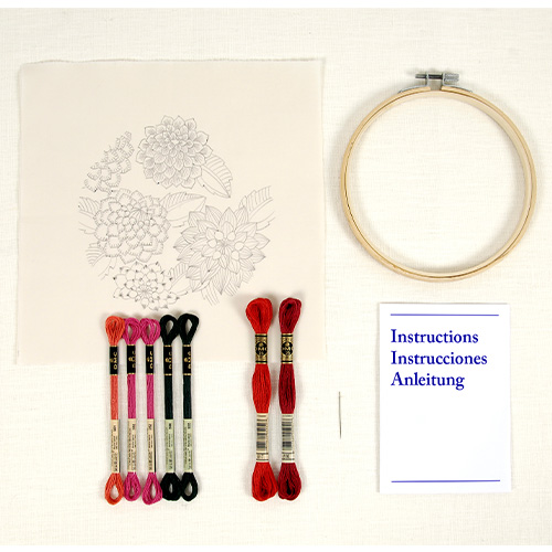 DMC Dahlias Embroidery Kit - Image 2