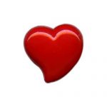 Heart Design w/ Shank - 13mm, White