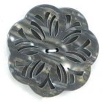 Flower Shape Carved - Acrylic - 38L, Dk Grey