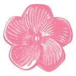 Novelty Pearled Flower  - Plastic - 18L, White