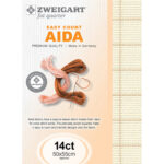 Easy Count Aida FQ 14ct - 2199 (Cream Orange Grid)